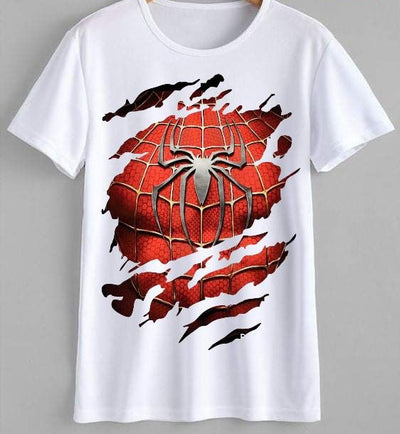 Playera | Blanca | Hombre araña | spiderman | Tshirt sublimation personnalisé pour enfants