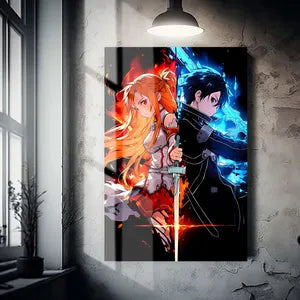 Cuadro Metálico Personalizable | (SAO), Kirito y Asuna.