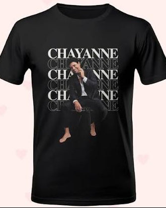 Playera | Negra  | Chayannne | Retrato para fan de Concierto