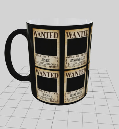 Taza Mágica Personalizada| 3D | One Piece | Wanted |