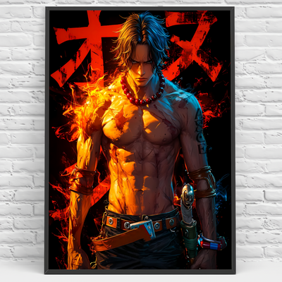 Cuadro Metálico Personalizable | Portgas D. Ace | Fuego