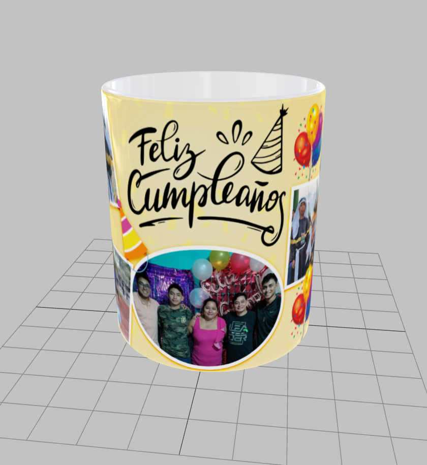 Taza personalizada | Feliz Cumpleaños | Collage