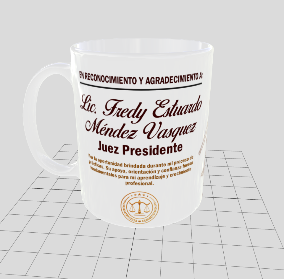 Taza personalizada | Reconocimiento | Jueces del Tribunal | Presidente