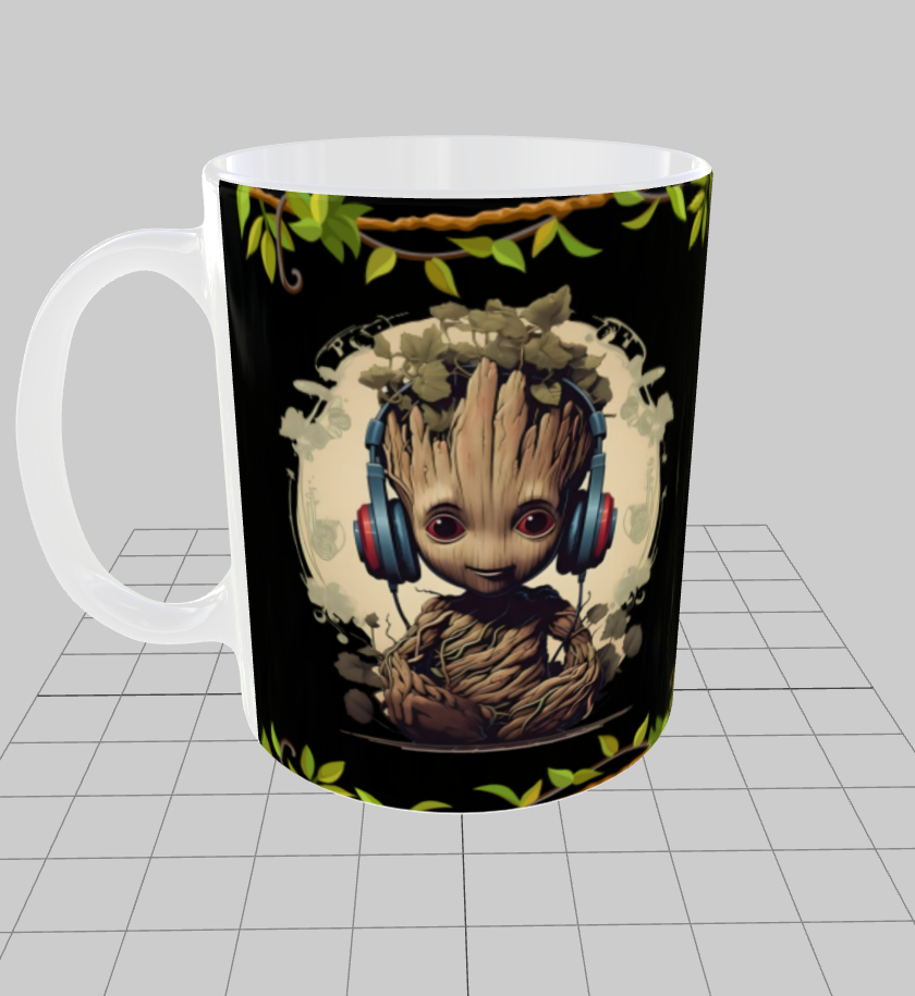 Taza Mágica | Personalizada | Groot | Inicial R