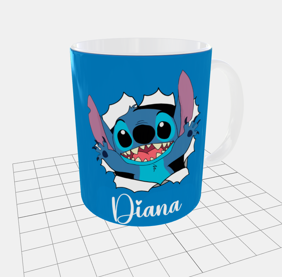Taza Personalizada |  Stitch | Diana | Opción 2