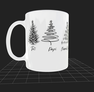 Taza Personalizada| Arbolitos de navidad | Nombres