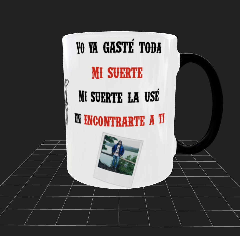 Taza Mágica Personalizada| 3D | Morat| Mi suerte | pareja 2