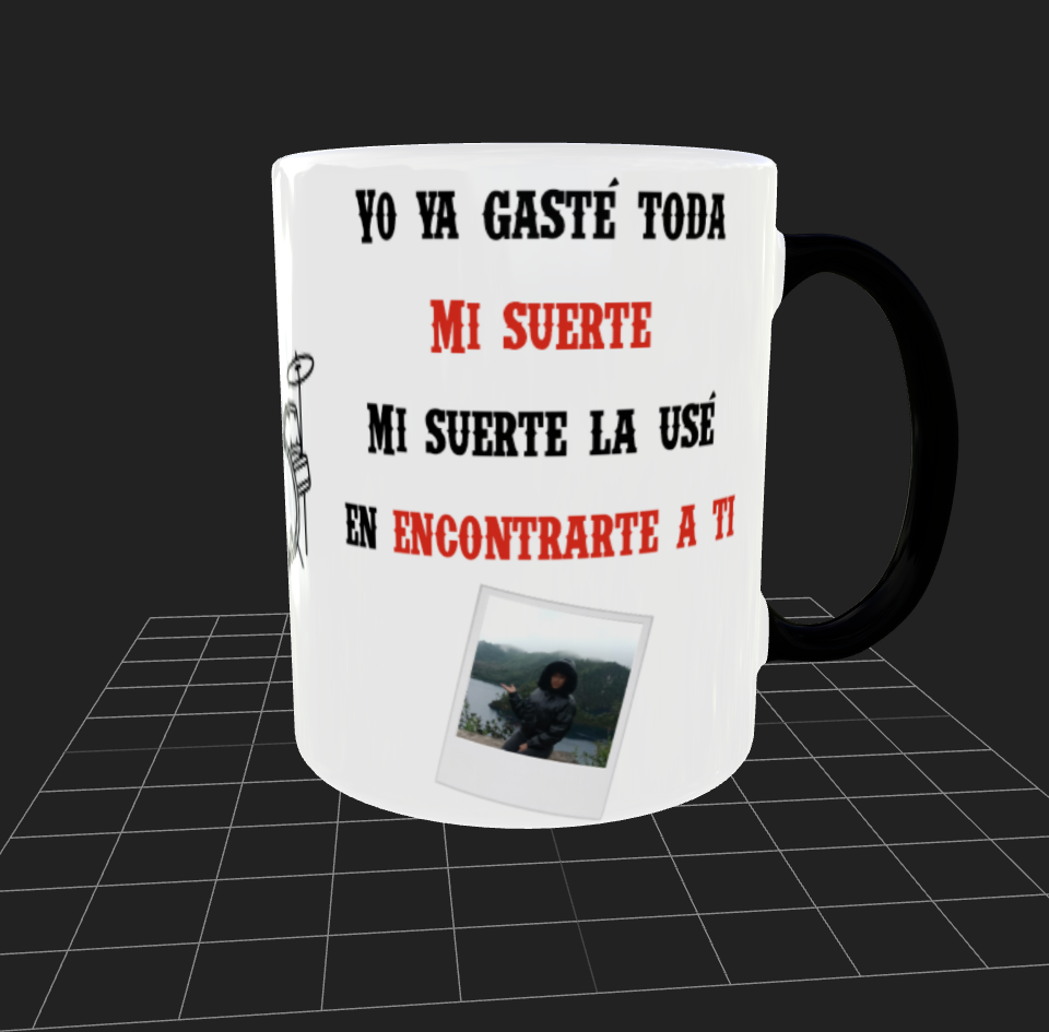 Taza Mágica Personalizada| 3D | Morat| Mi suerte | pareja 1