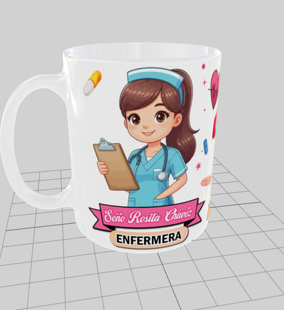 Taza personalizada | Patrón implementos medicos | Con nombre