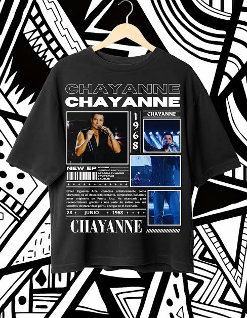 Playera | Negra | Chayannne | Diseño de texto albúm