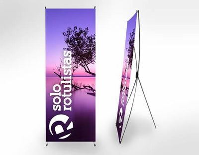 Display tipo X ajustable para negocios 120 cms x 150 cms